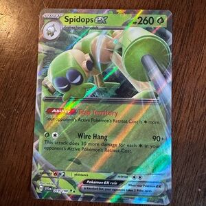 Pokemon Spidops ex Green Holographic Trading Card